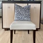 Navy Blue Leopard Print Velvet Pillow Cover