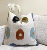 Multicolor Abstract Ikat Medallion Velvet Pillow Cover